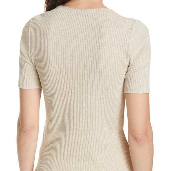 Vince Linen Henley Scoop Neck Top Natural Color - Picture 7 of 11